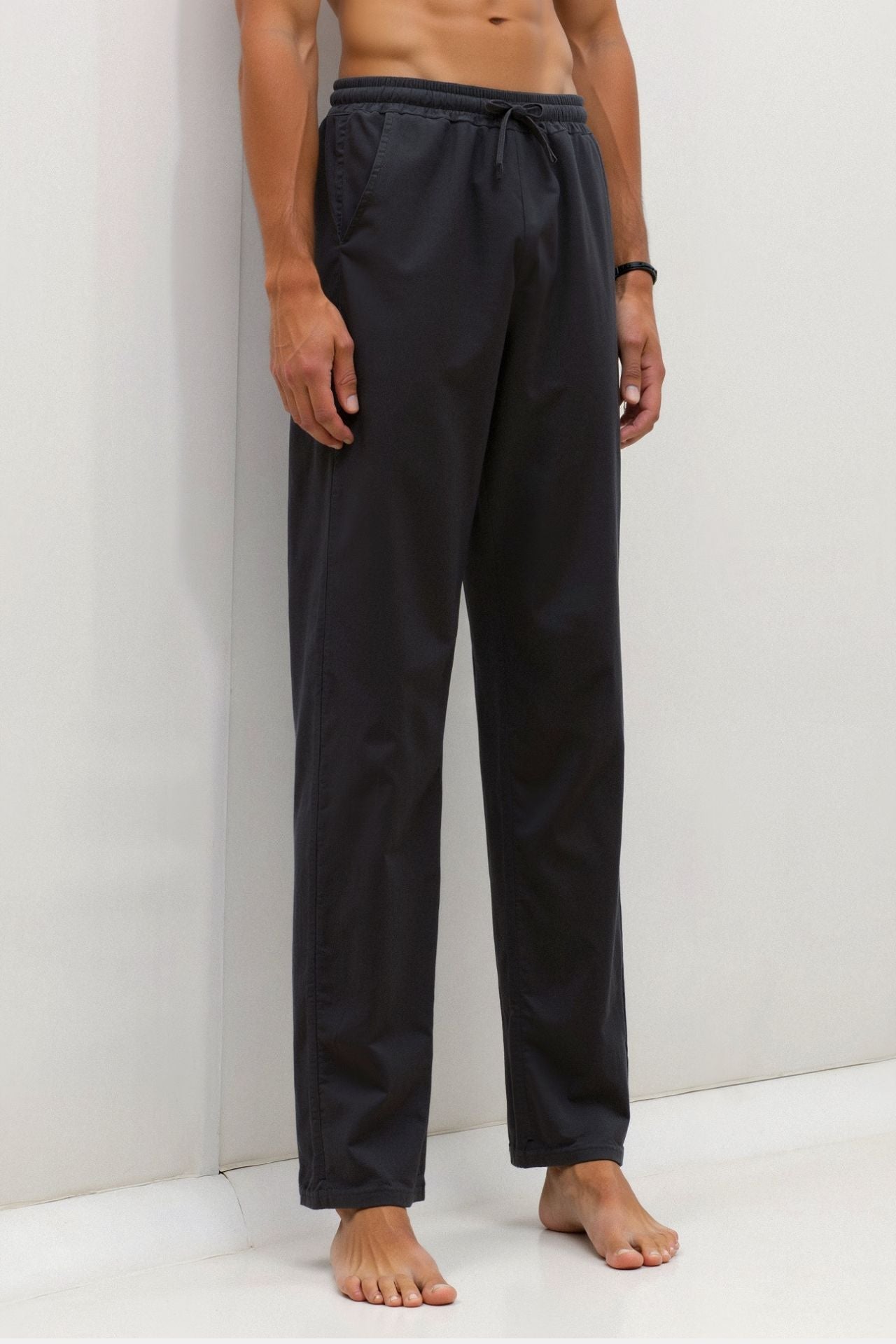 Luxurious Cotton and Linen Blend Drawstring Trousers