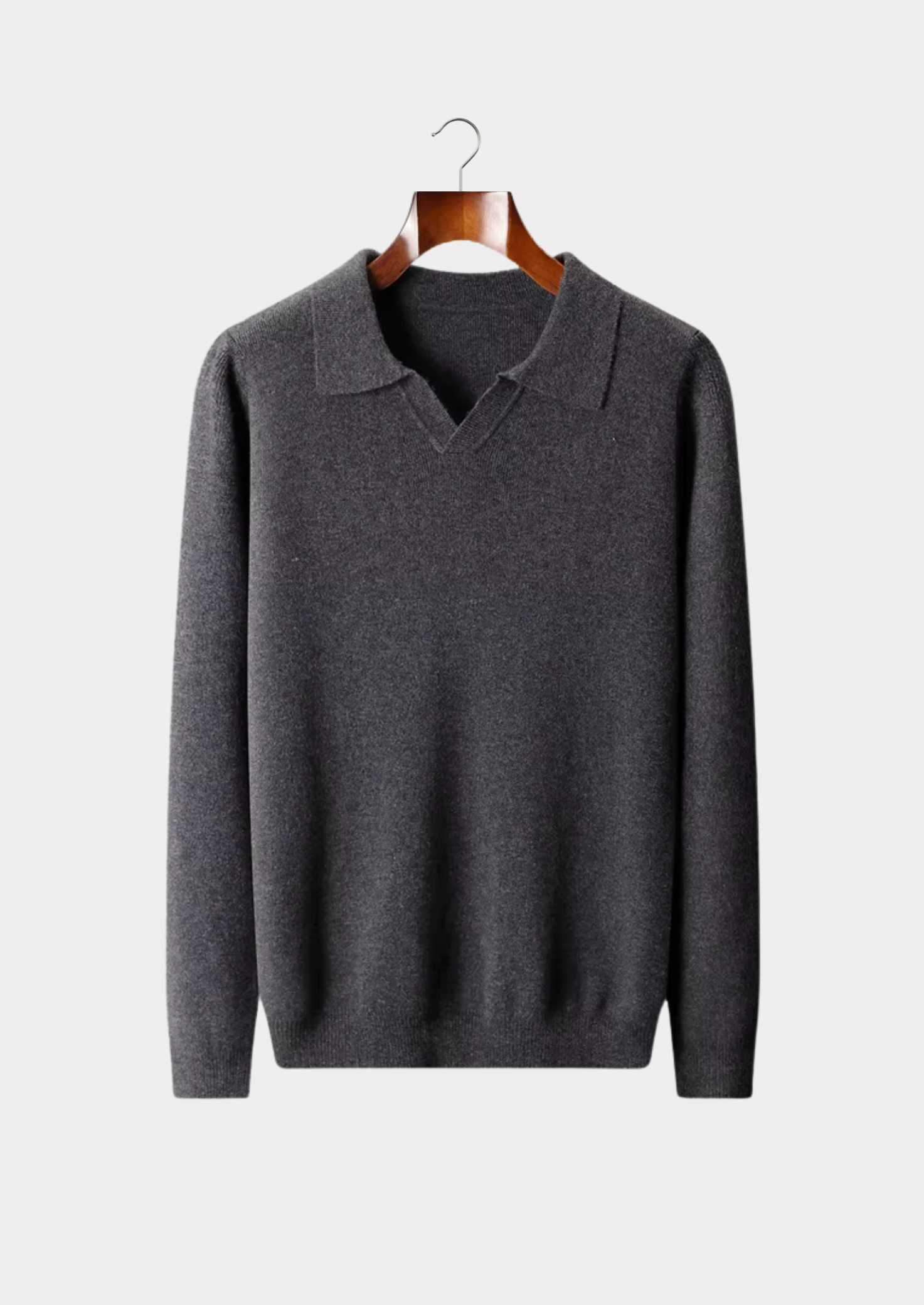 WOOL RIBBED POLO WITHOUT BUTTONS