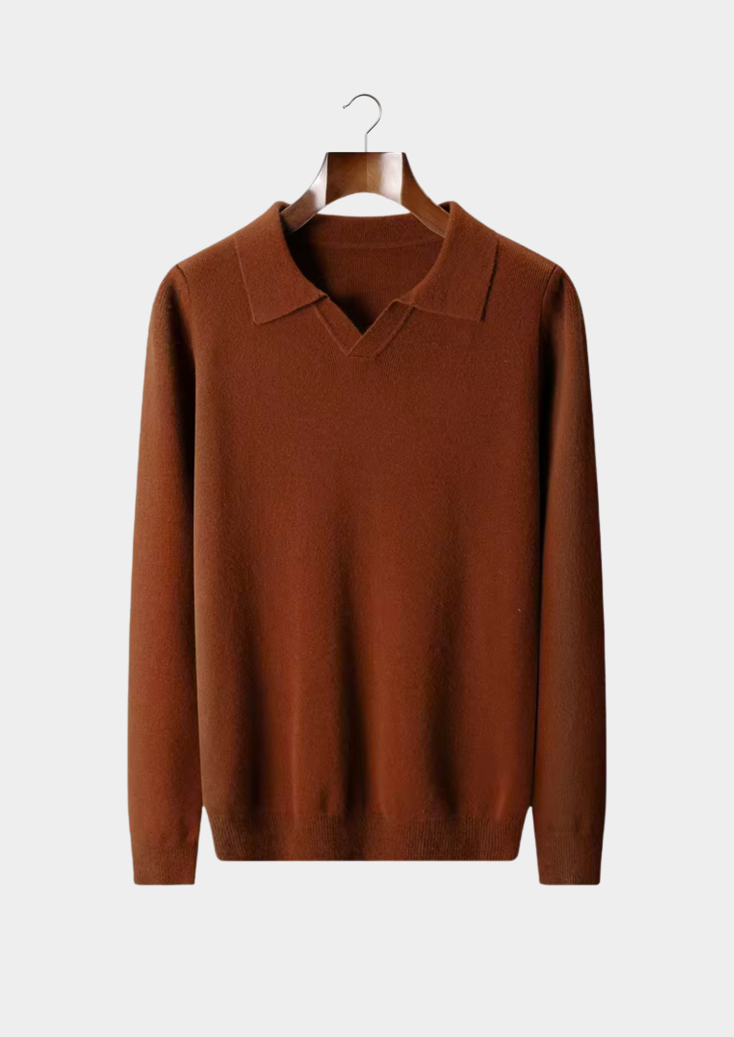 WOOL RIBBED POLO WITHOUT BUTTONS