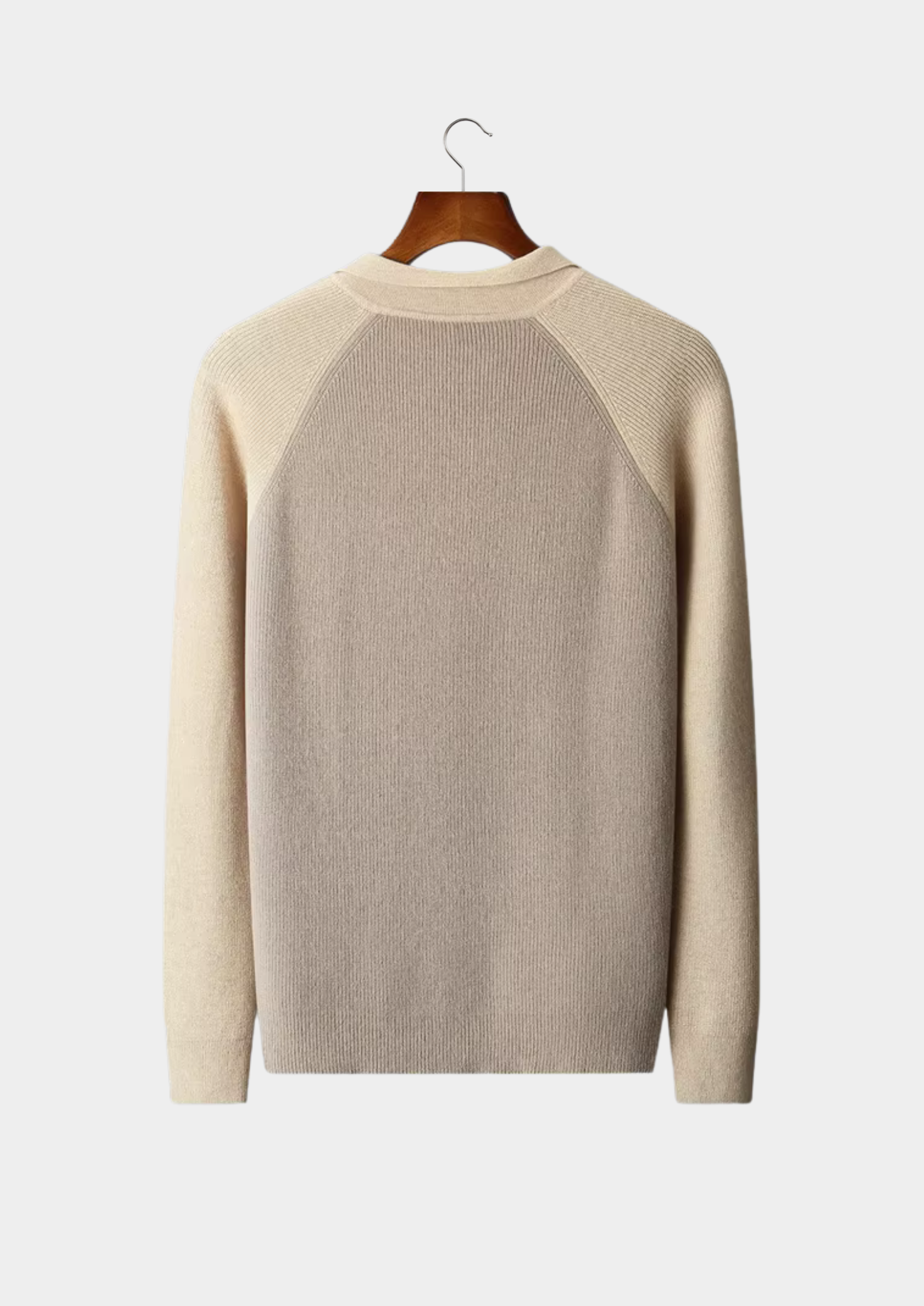 TWO-TONE ZIPPER POLO SWEATER