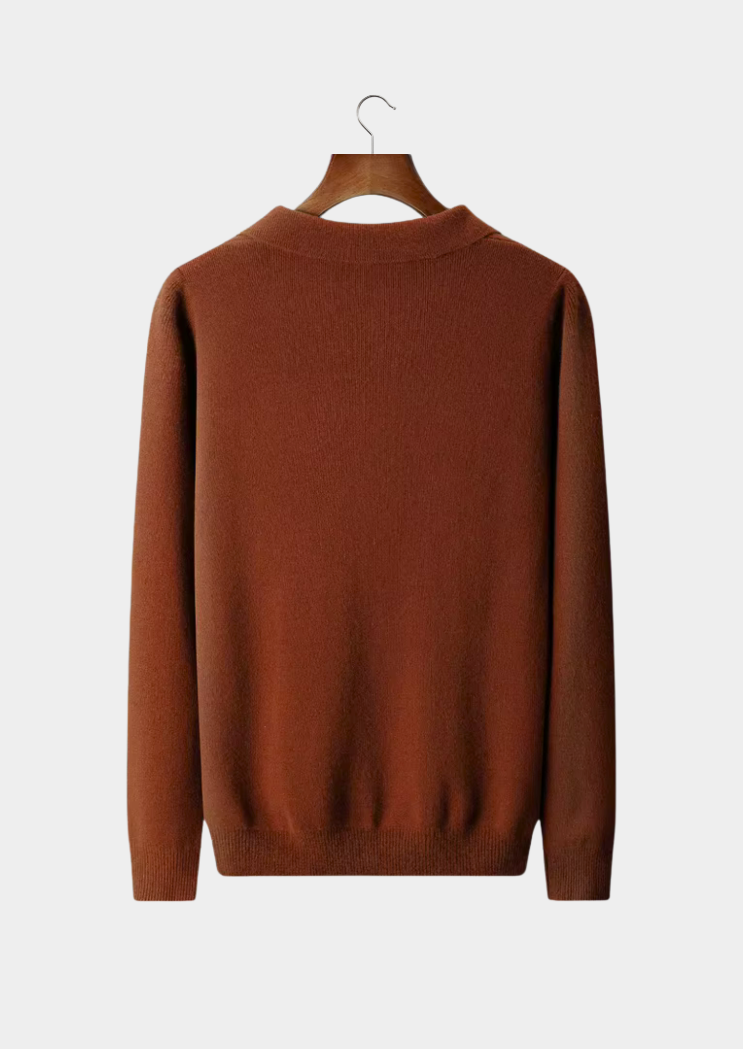 WOOL RIBBED POLO WITHOUT BUTTONS