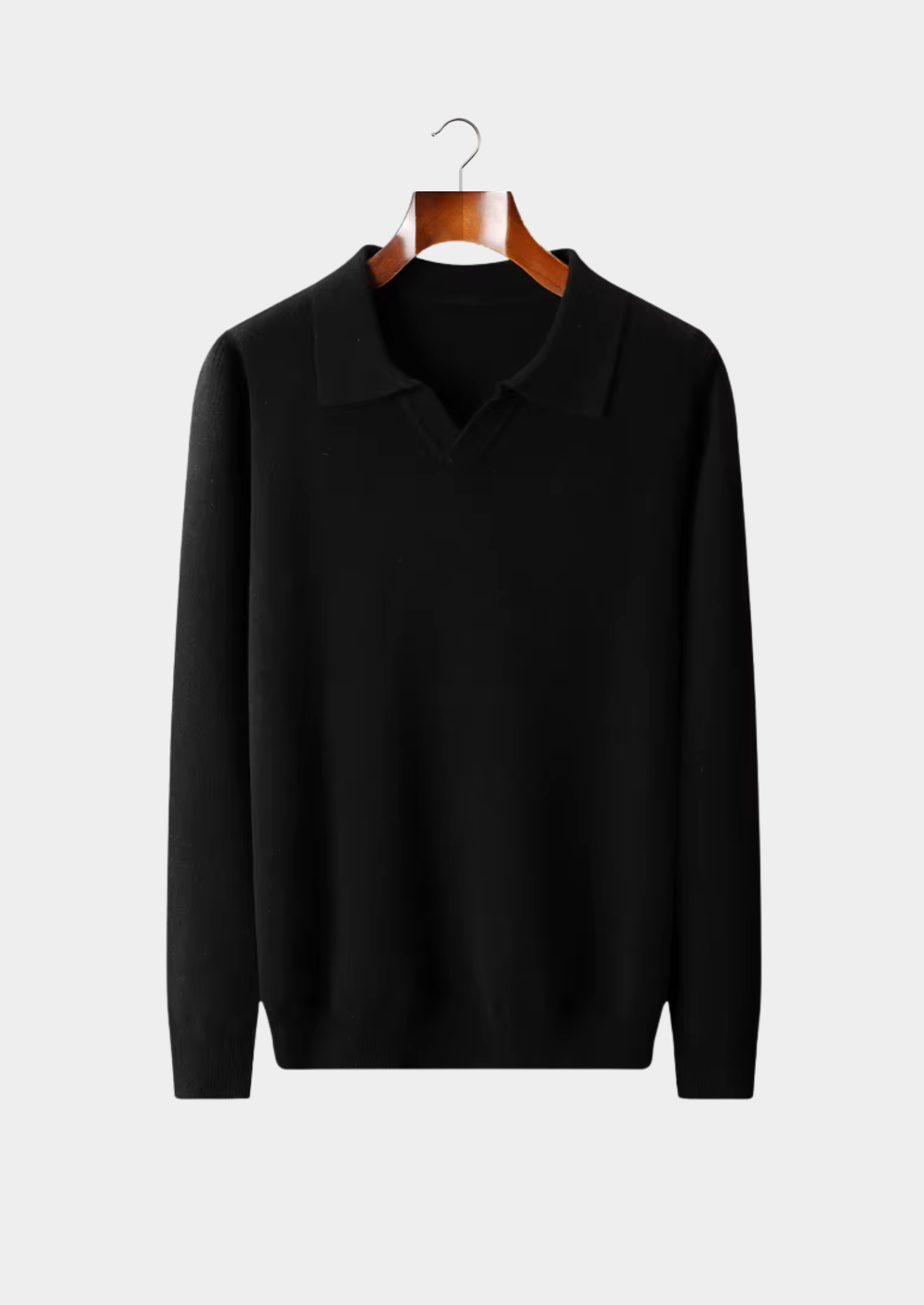 WOOL RIBBED POLO WITHOUT BUTTONS