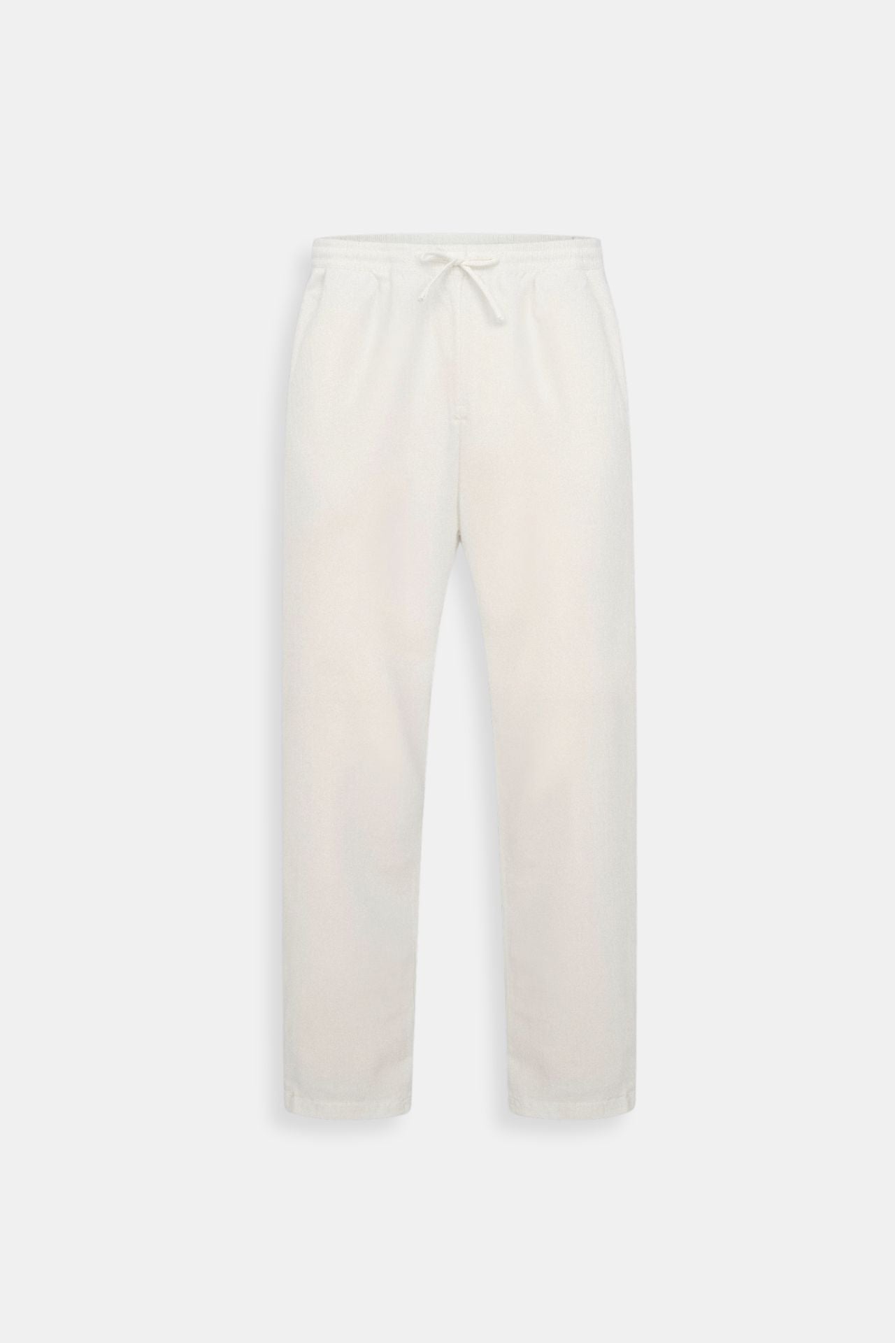 Drawstring Pants Made from Cotton and Linen Blend