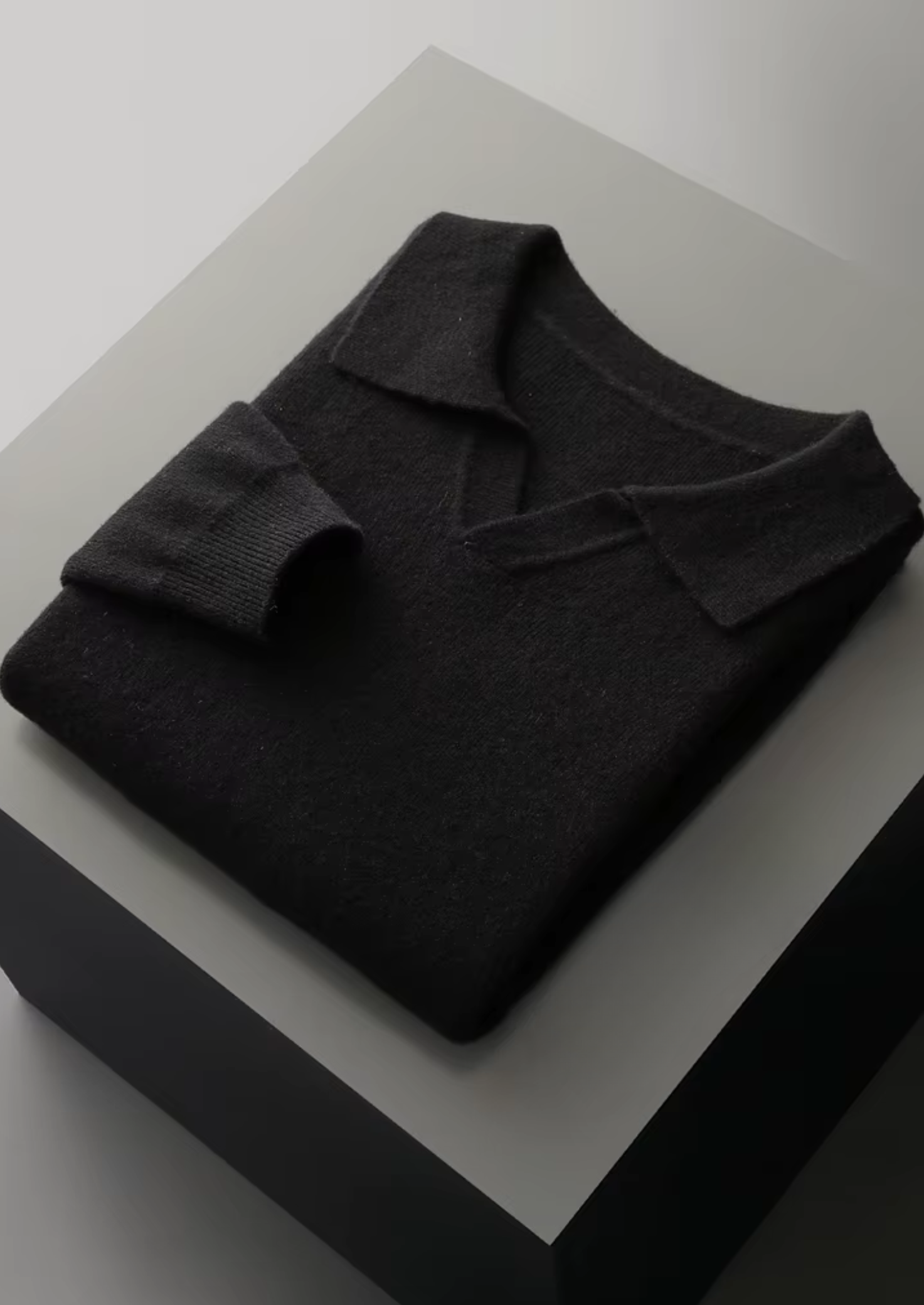 WOOL RIBBED POLO WITHOUT BUTTONS