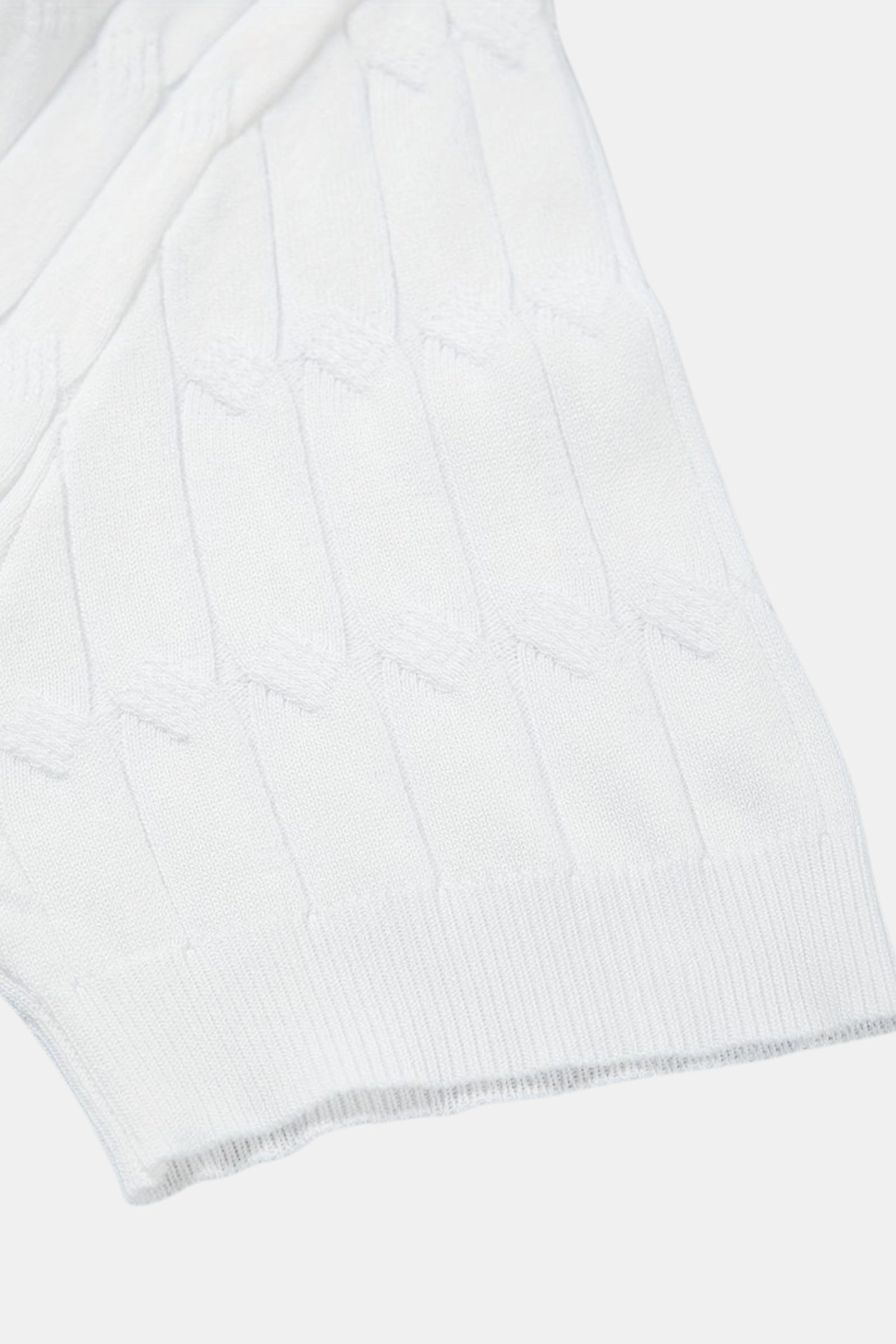 Luxury V-Neck Cable Knit Polo