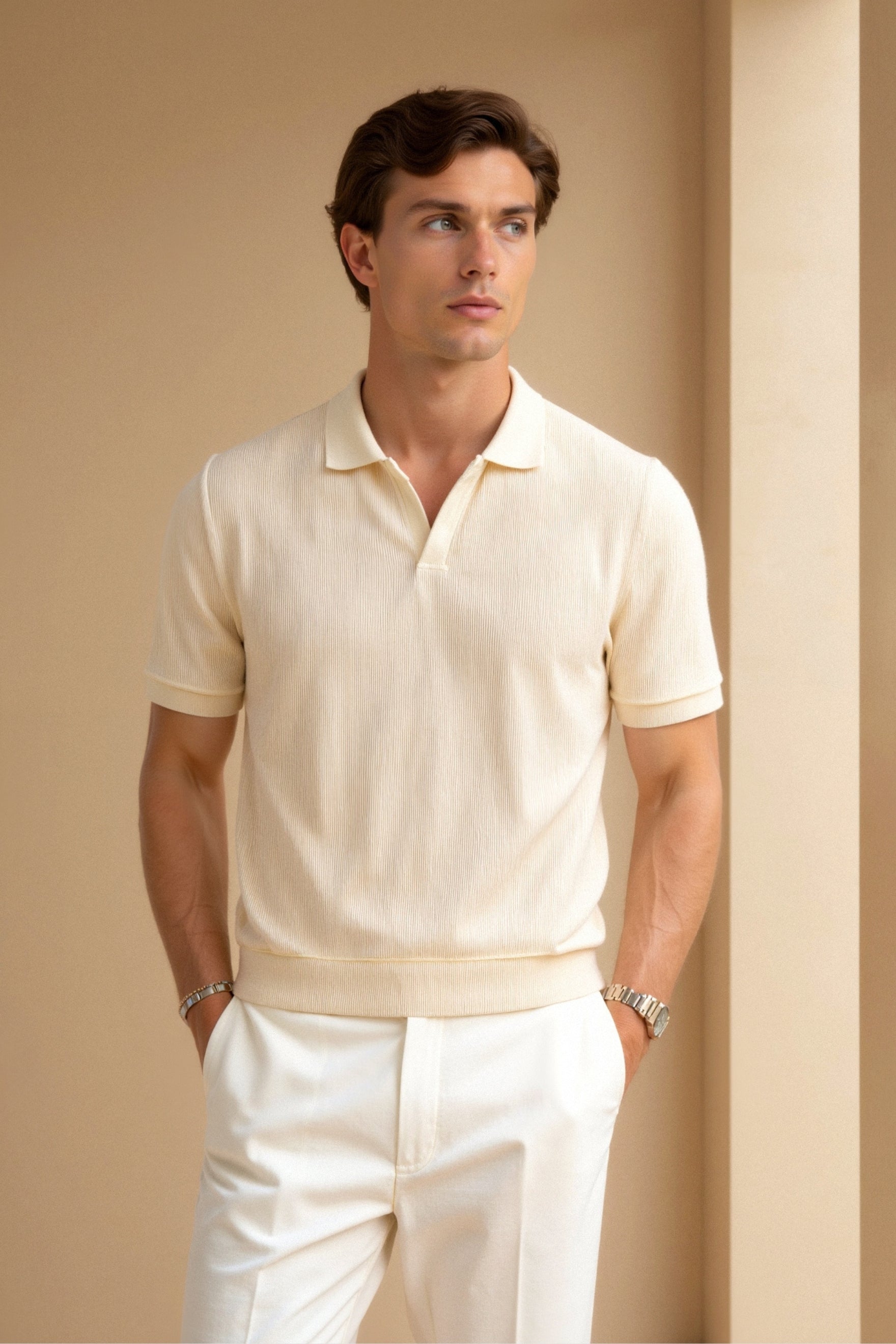 Wool Knit Polo Tee