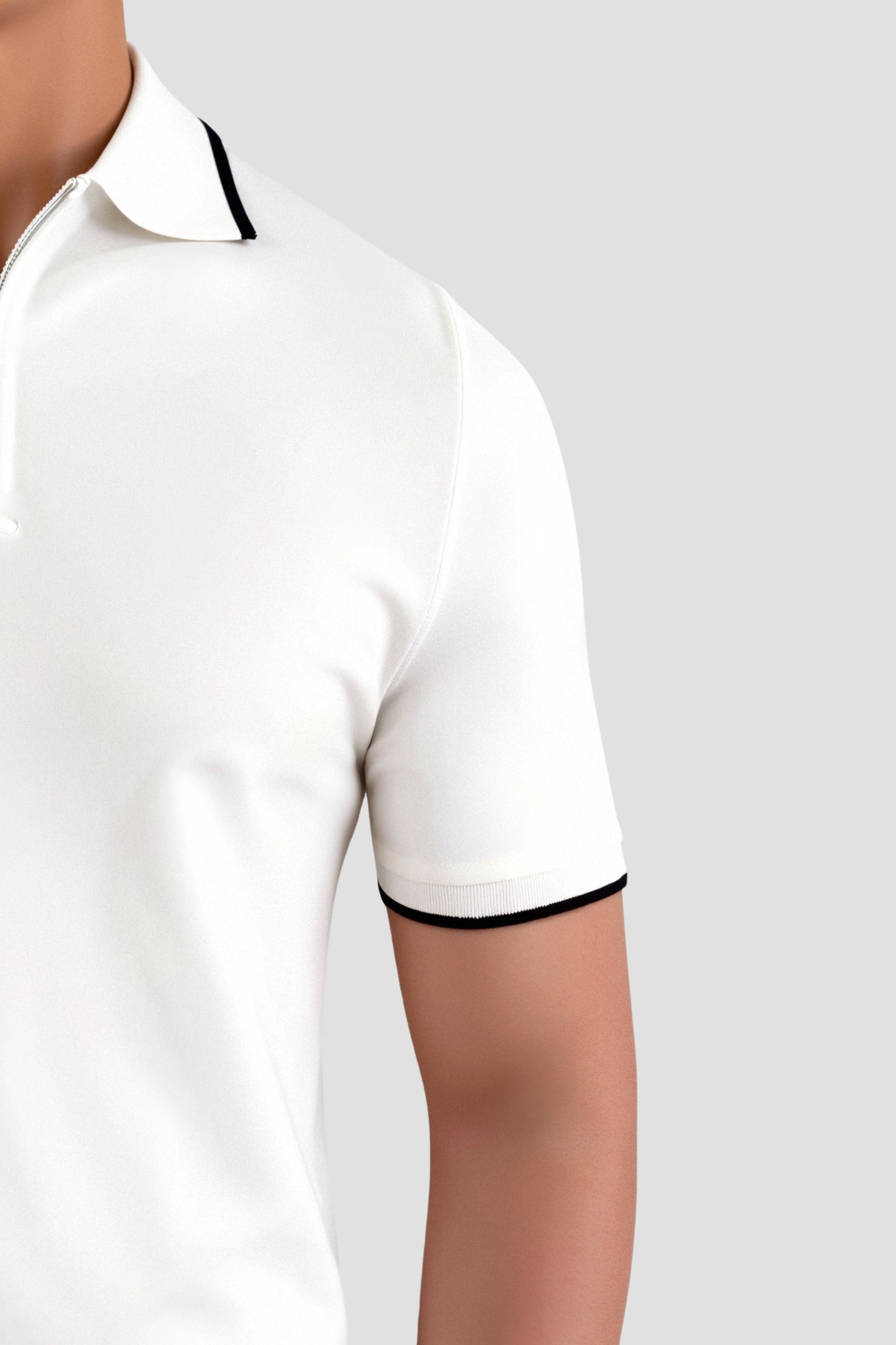Quarter Zip Golf Polo in Knitted Fabric