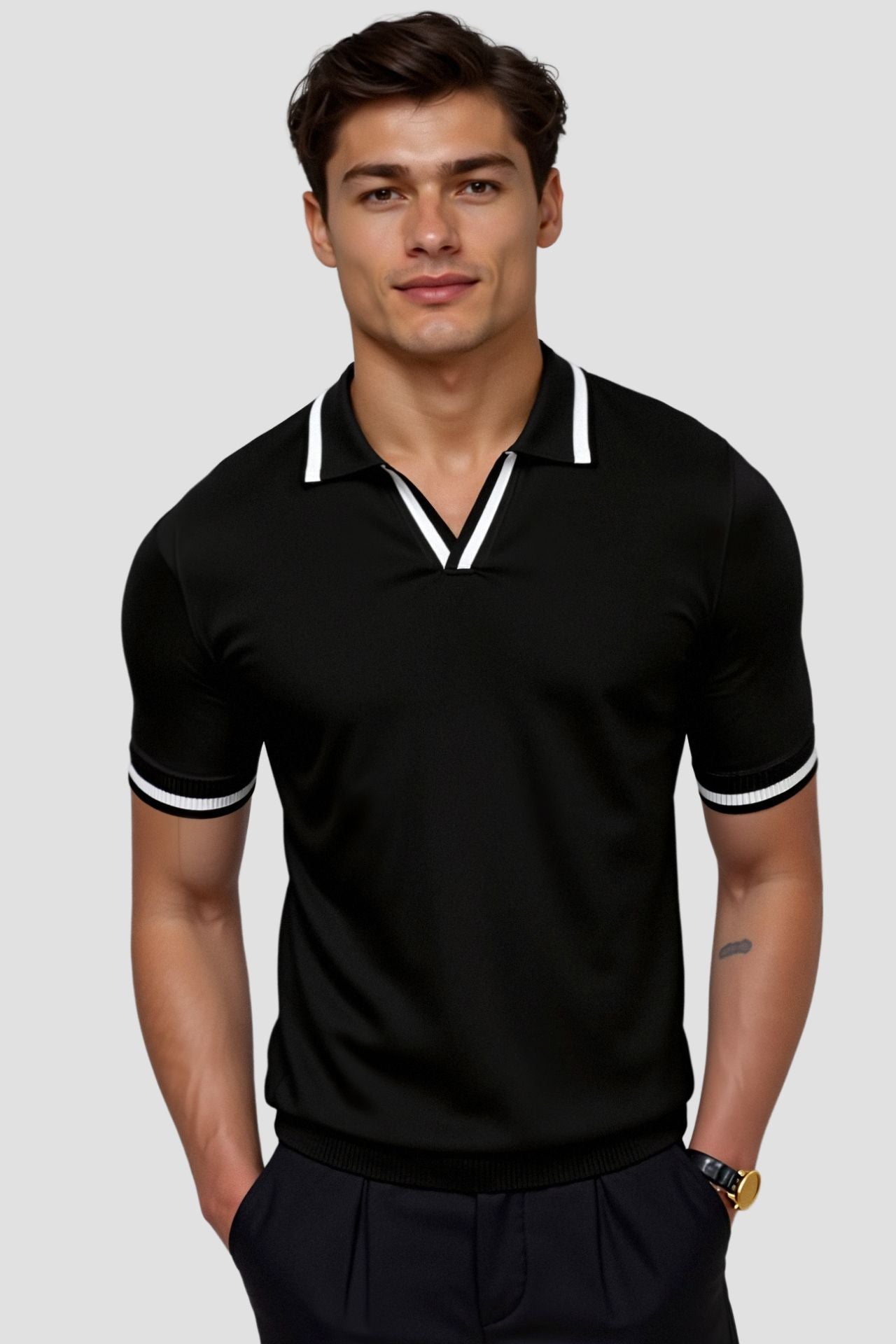 Slim Fit Polo with Contrast Details