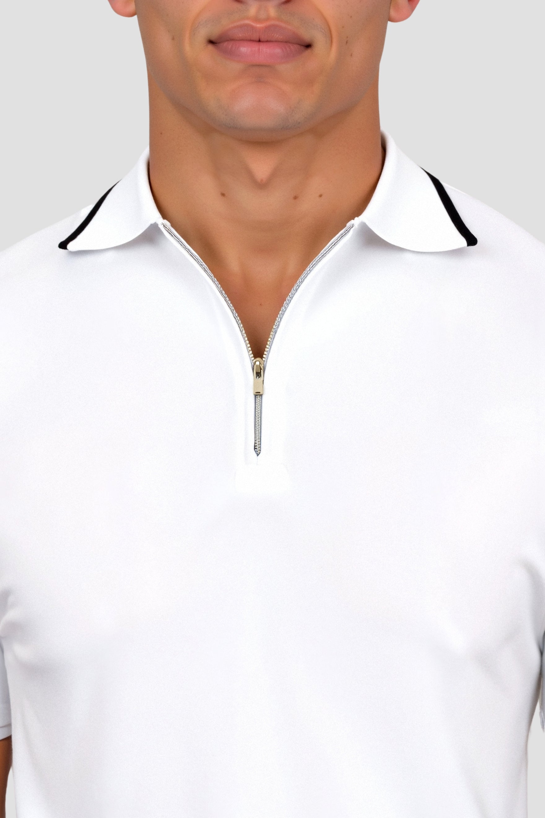 Quarter Zip Golf Polo in Knitted Fabric