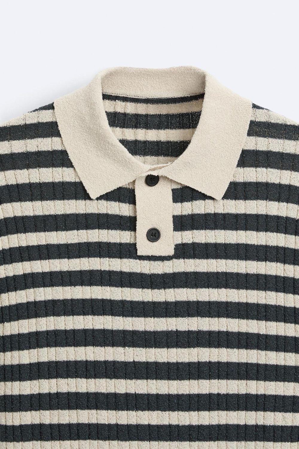 Striped Knitted Polo