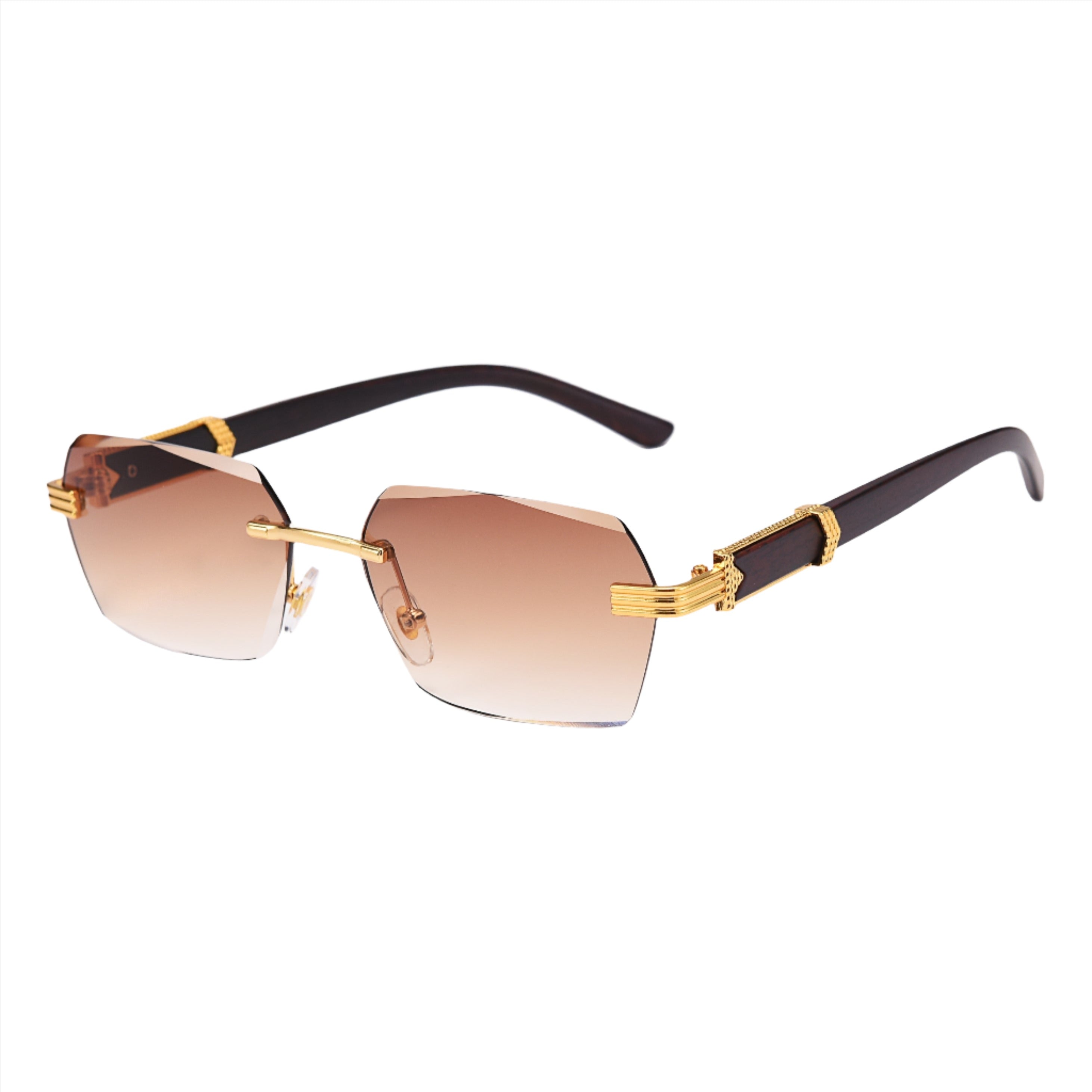 By Aurellian Wood & Gold-Plated UV-400 Sunglasses