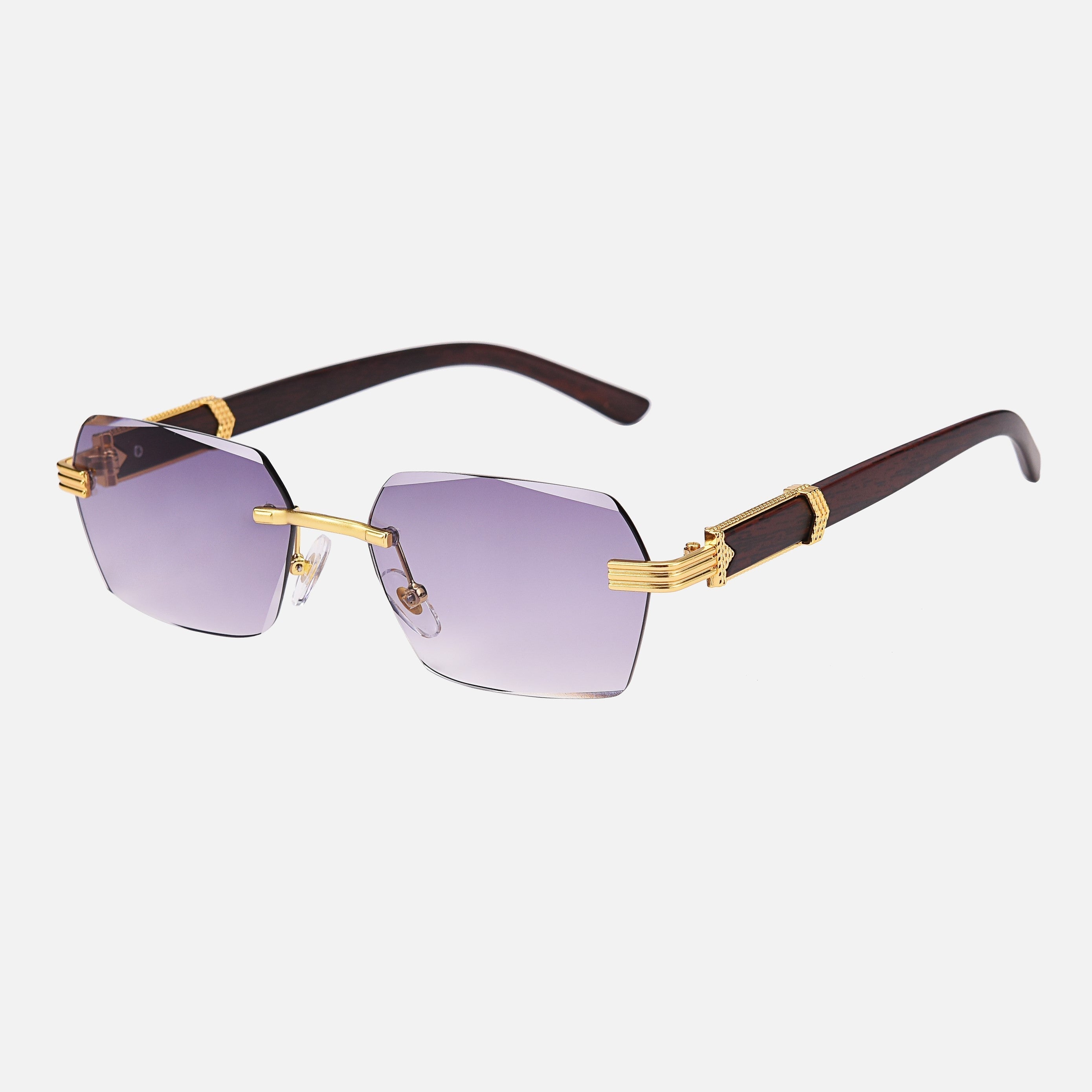 By Aurellian Wood & Gold-Plated UV-400 Sunglasses