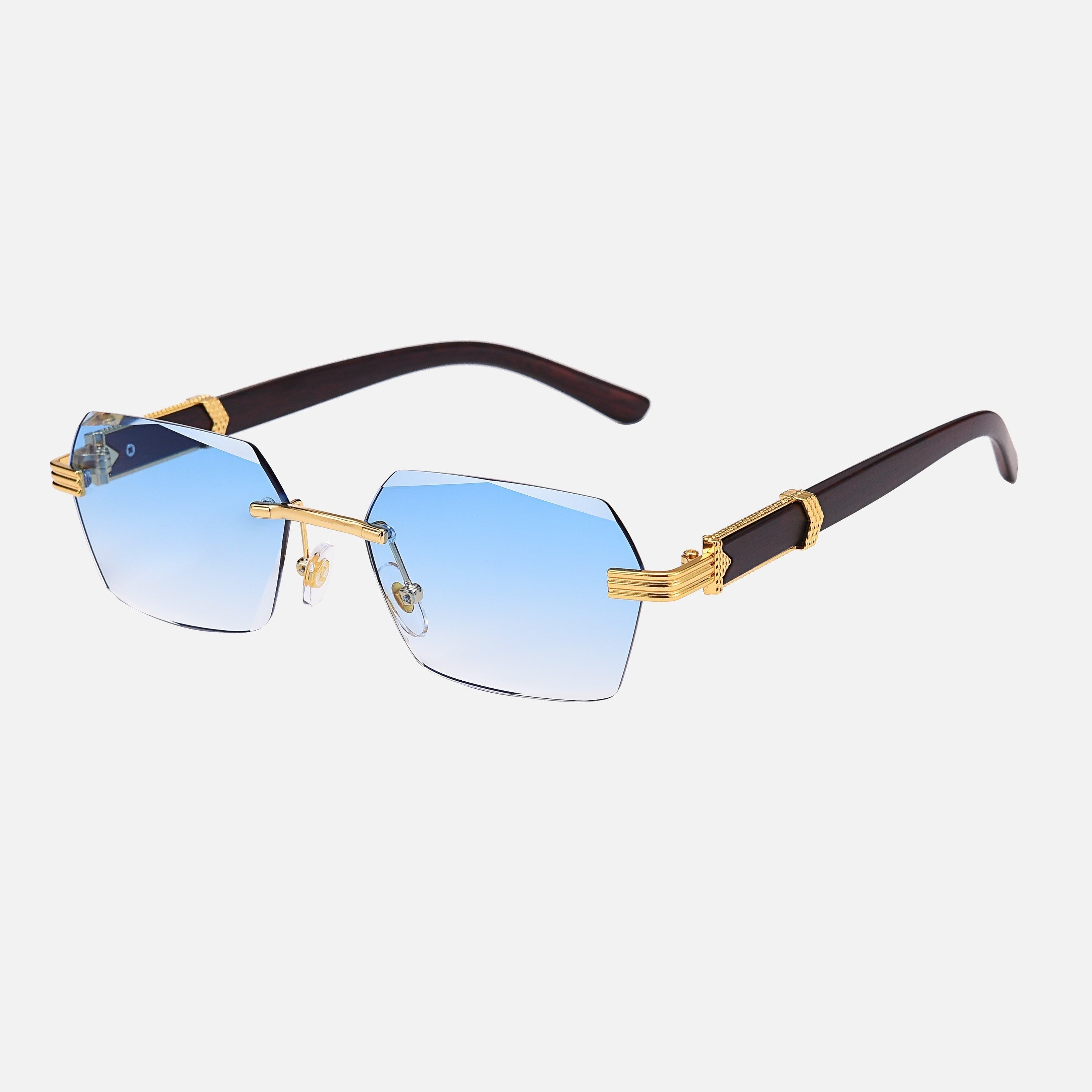 By Aurellian Wood & Gold-Plated UV-400 Sunglasses
