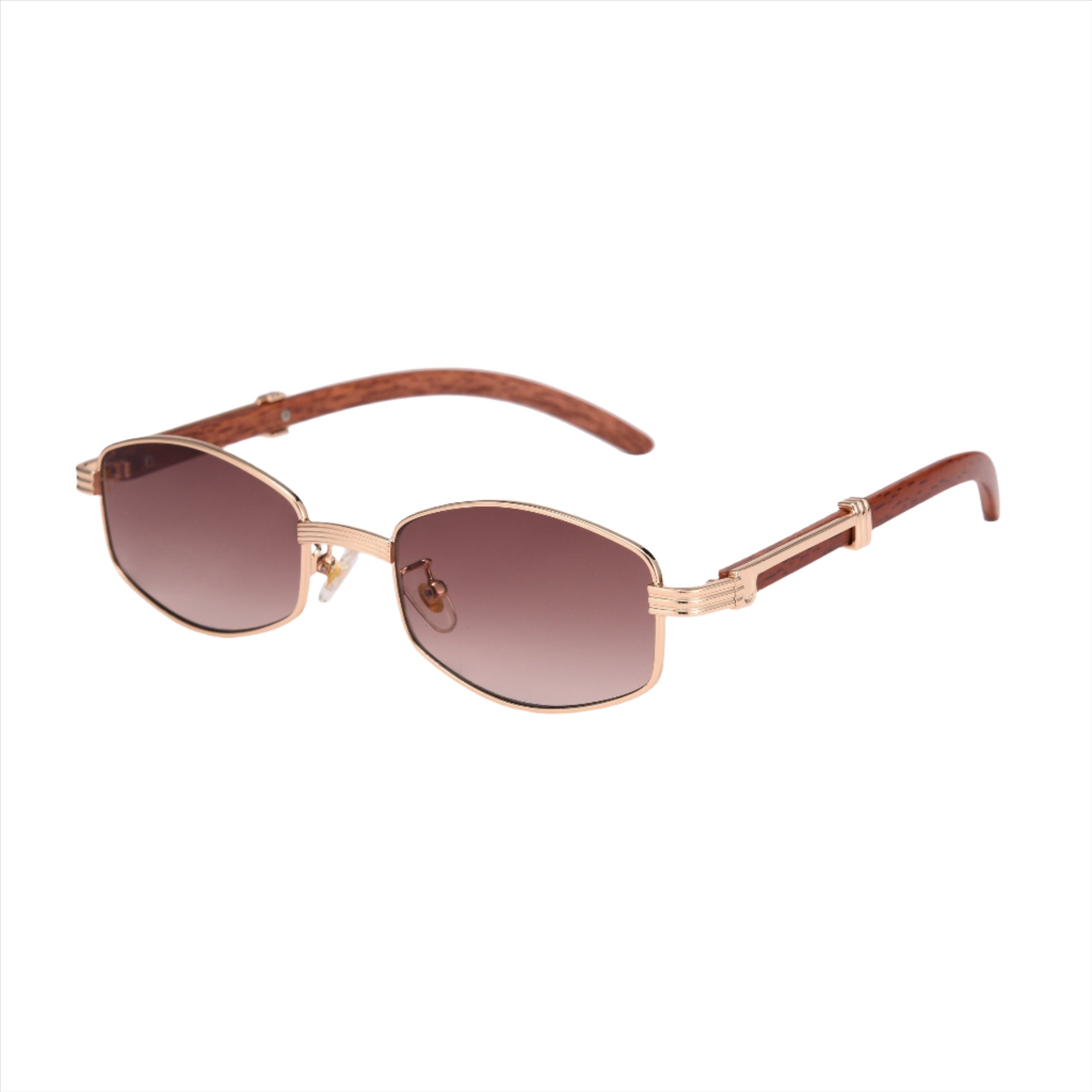 By Aurellian Wood & Gold-Plated Sunglasses