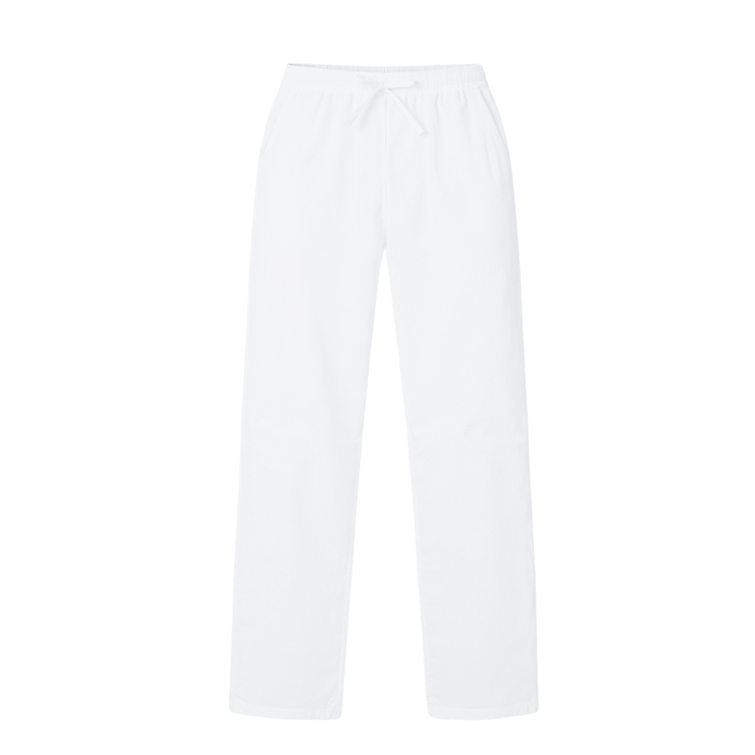 Luxurious Cotton and Linen Blend Drawstring Trousers