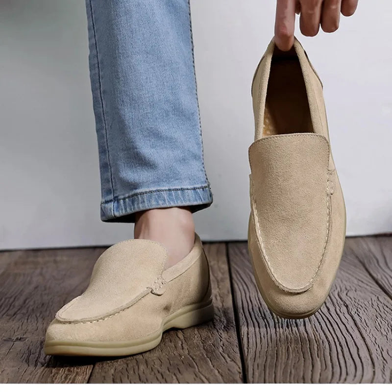 Luxury Suede Leather Slip-On Loafers