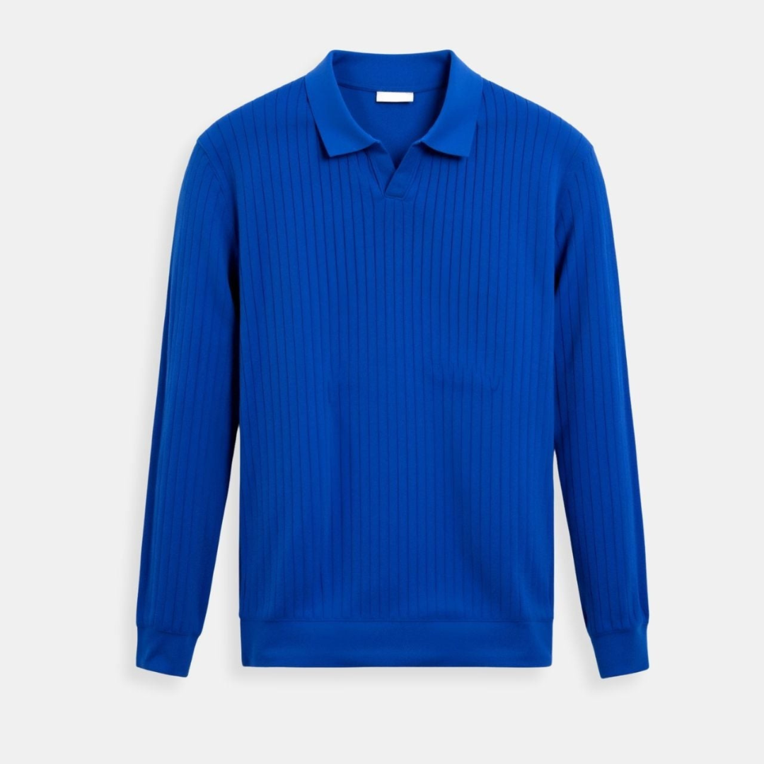Long Sleeve Polo with Stripes