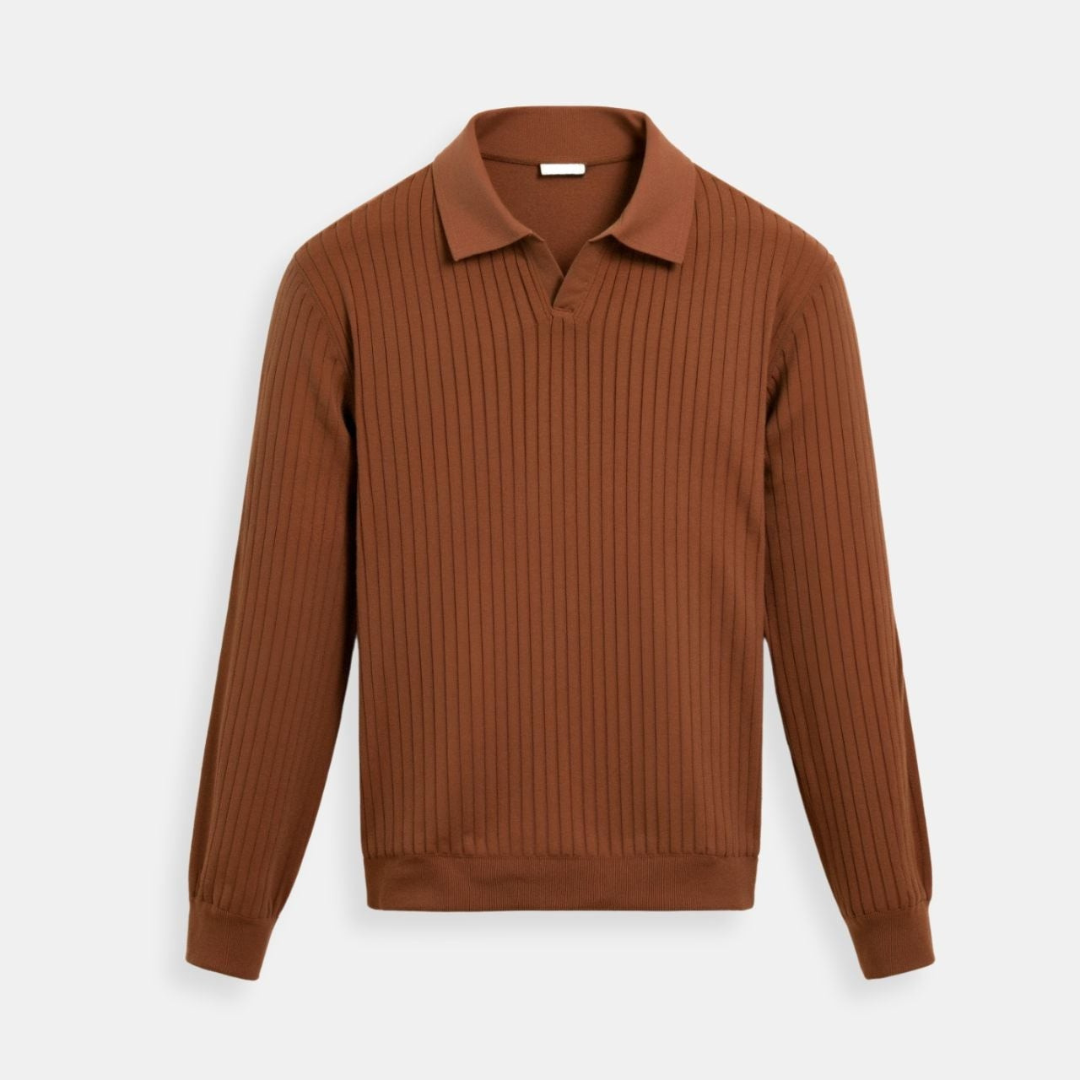 Long Sleeve Polo with Stripes