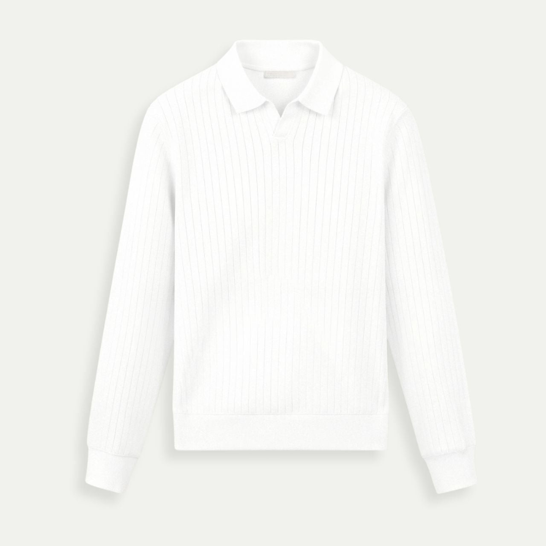 Long Sleeve Polo with Stripes