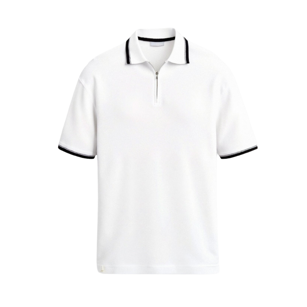 Quarter Zip Golf Polo in Knitted Fabric