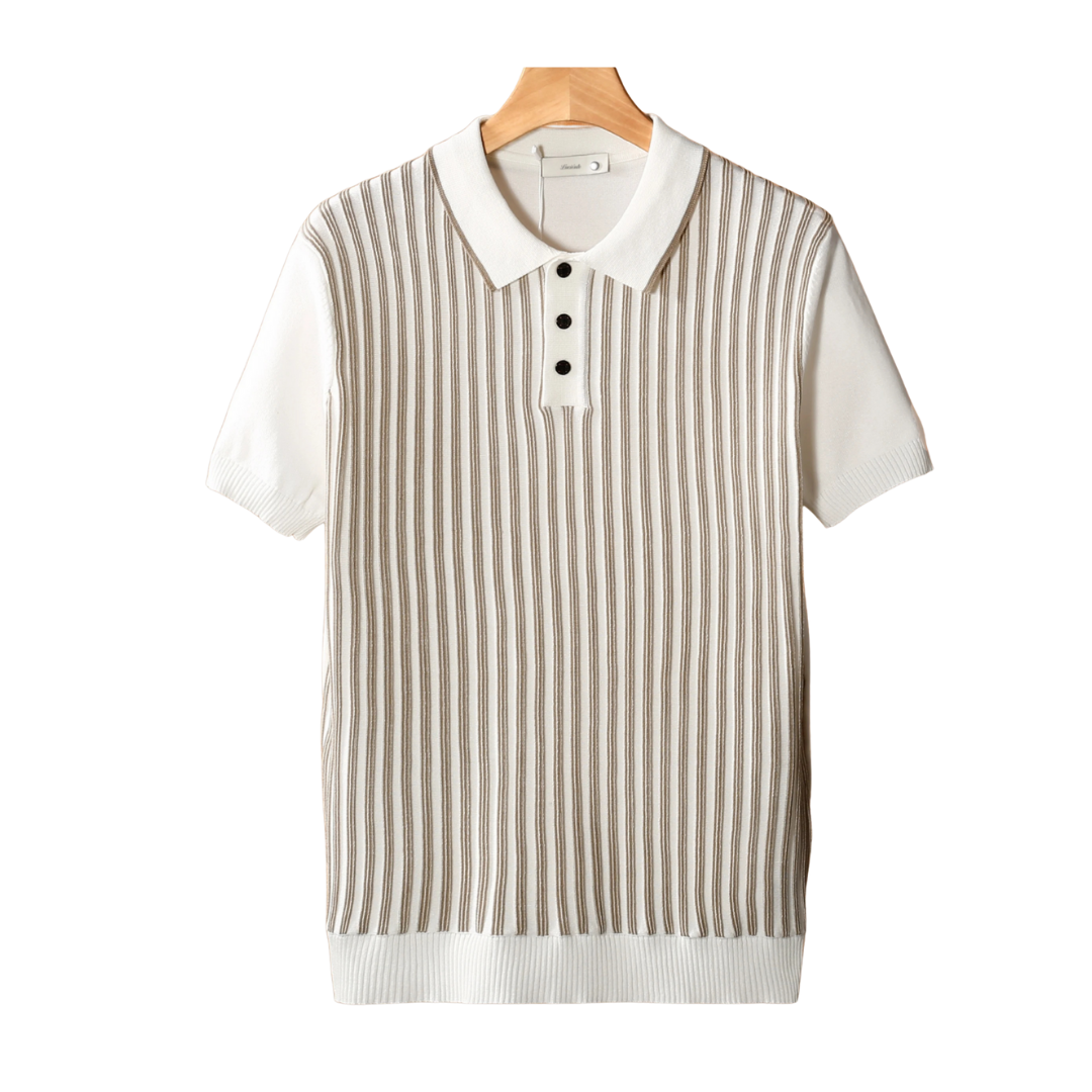 STRIPED POLO WITH VERTICAL DESIGN