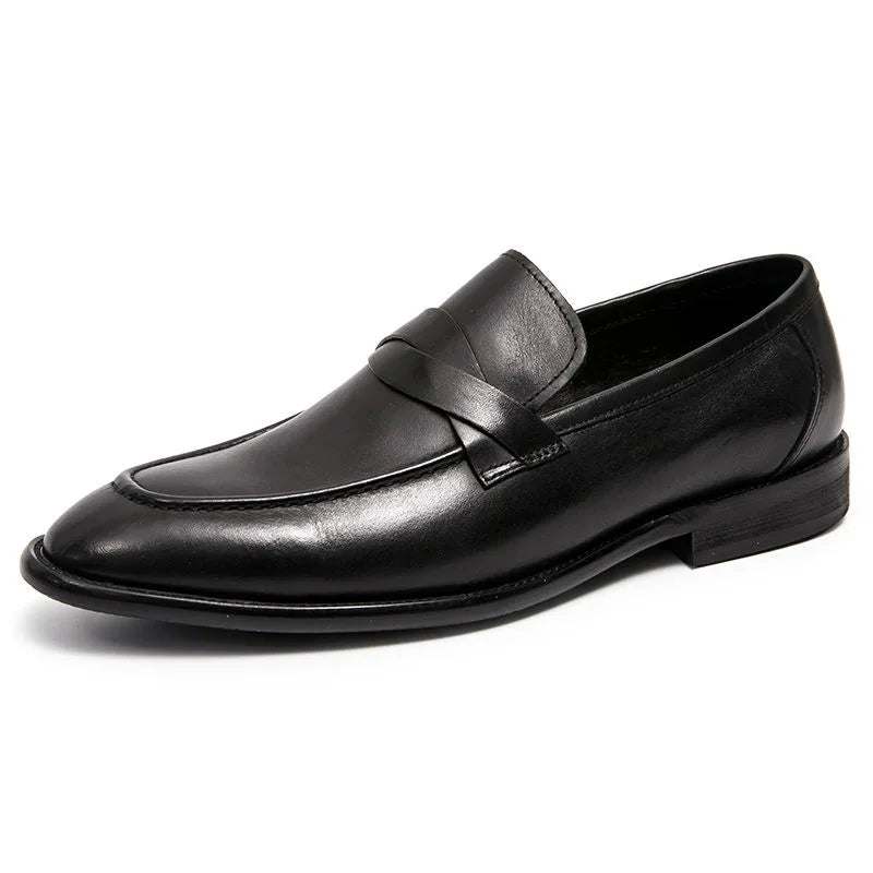 Luxury Cowhide Leather Slip-On Loafers