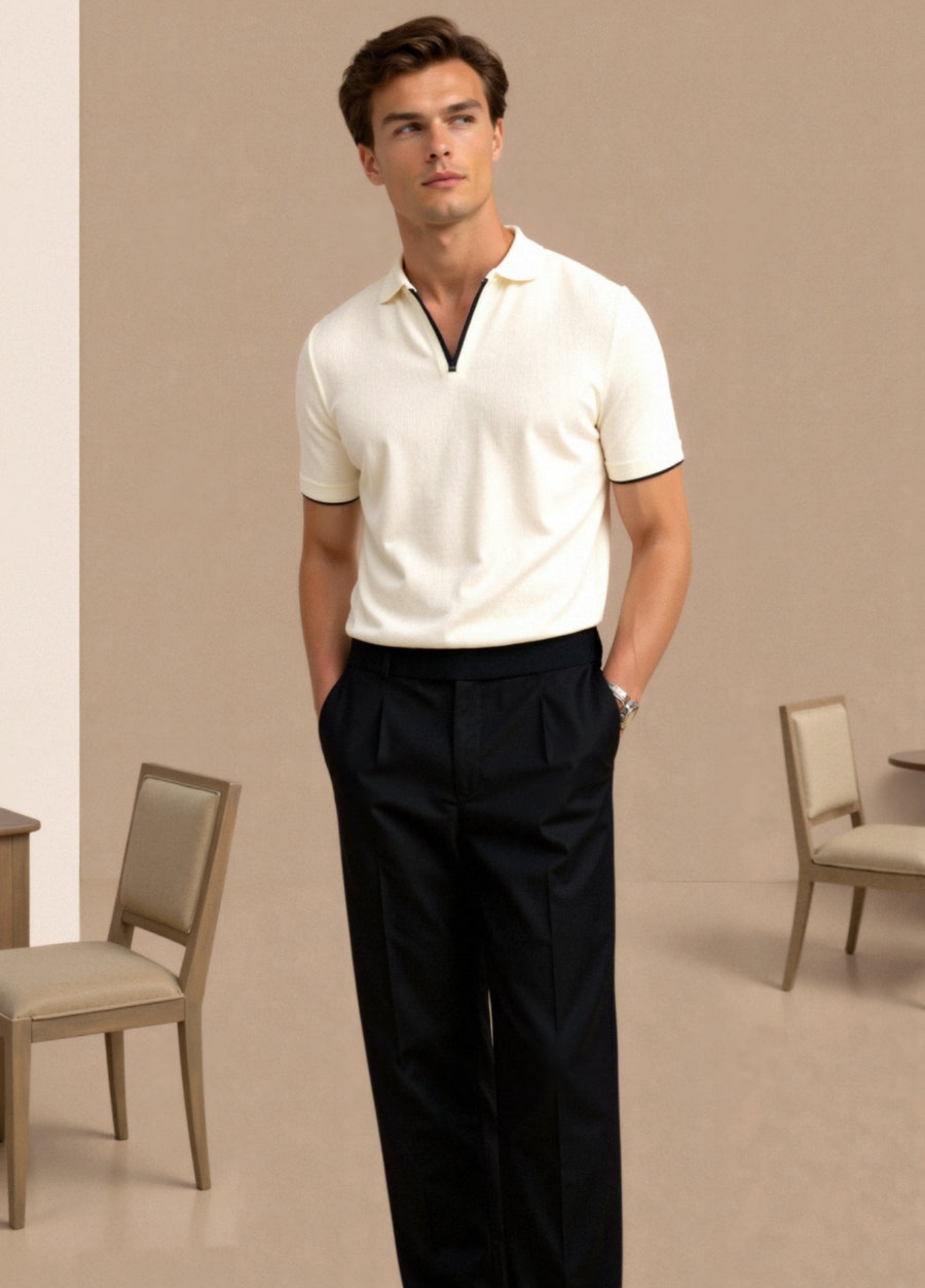 Soft Blend Polo – Tailored Design & Breathable Slim Fit