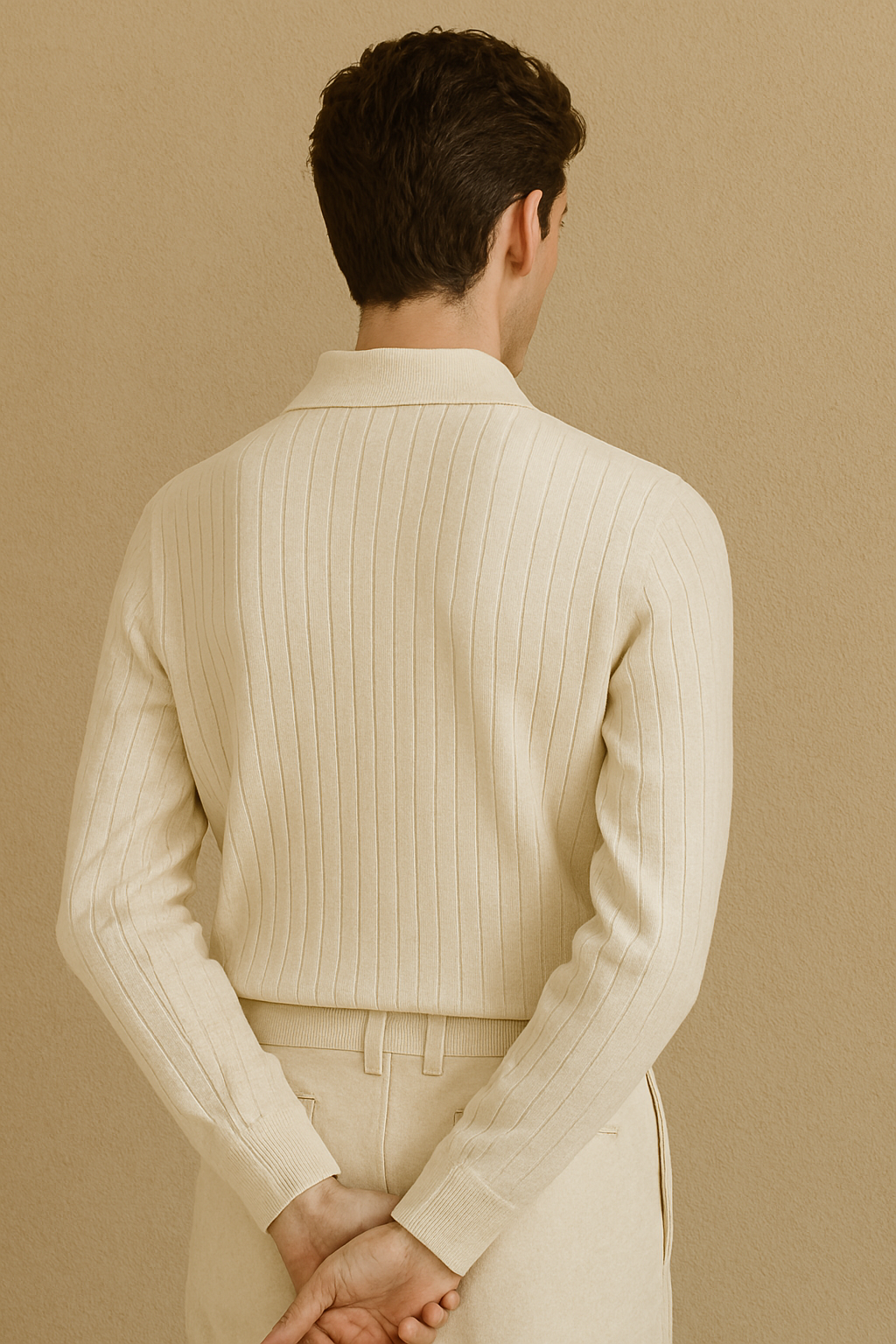 Long Sleeve Polo with Stripes